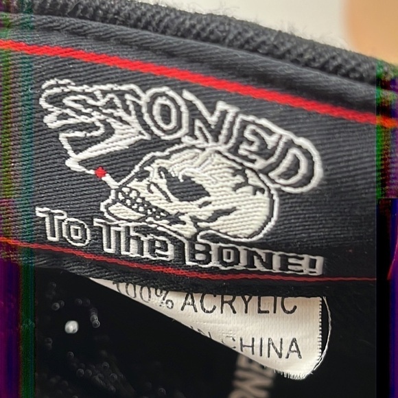 Stoned to the Bone Black Skull Baseball Hat Adjustable. HT1217 - Picture 5 of 6